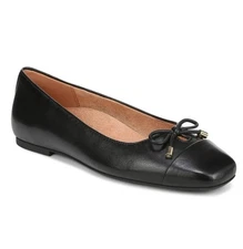 Vionic Klara Women's Dress Flats, Black Leather, 7.5 Wide