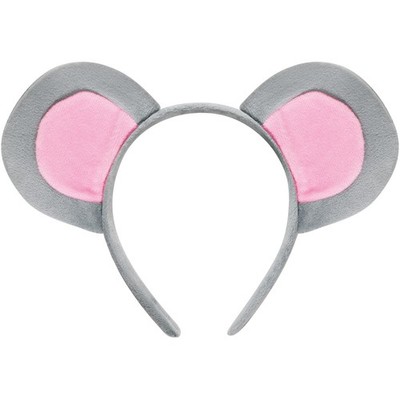 Mouse Costume Ears-Headband Accessories Set  Standing Up Grey and Pink Ears H...