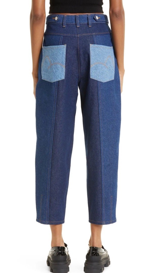 Farm Rio Patchwork Jean Blue Multi Patch High Wai… - image 3