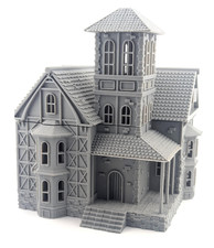3D Printed Medieval Manor Fantasy Wargaming Terrain DnD Building 32mm Scale