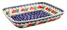 Polish Pottery Baking Dish 8 x 10" Handmade by Zaklady Boleslawiec, Oven Safe