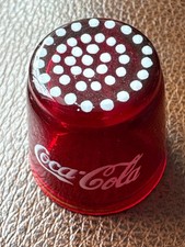 Vintage COKE COCA COLA Red Bubble Glass Thimble Advertising Bottle