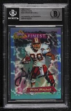 BAS 1995 Topps Finest Refractor Brian Mitchell #233 BGS Authentic Auto 3c7