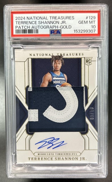 2024-25 National Treasures Terrence Shannon Jr Rookie Patch Auto Gold /10 PSA 10