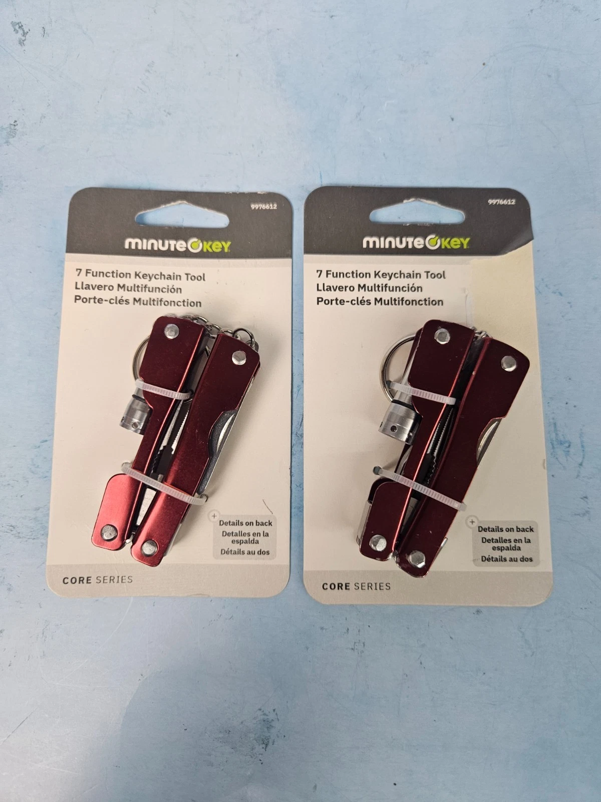 Lot of 2 New Minute Key Core Series 7 Function Keychain Tool Red