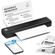 M08E Portable Printers Wireless for Travel, Bluetooth Inkless Thermal Printer...