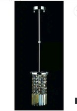 Chandelier Pendant Golden Teak Crystal Ceiling Light Fixture Polished chrome 10"
