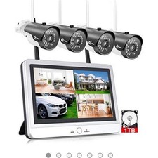 XVIM 12" Wireless Security Camera System 4 Waterproof Cameras 1TB 1080P