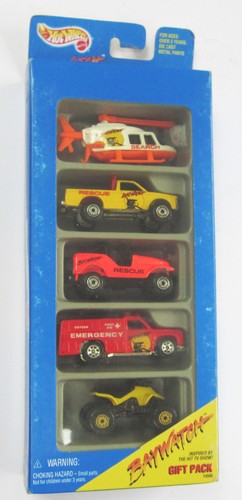 Hot Wheels BAYWATCH 5-Car Gift Pack 1996 QuadRacer Chopper Trailbuster NEW MIB