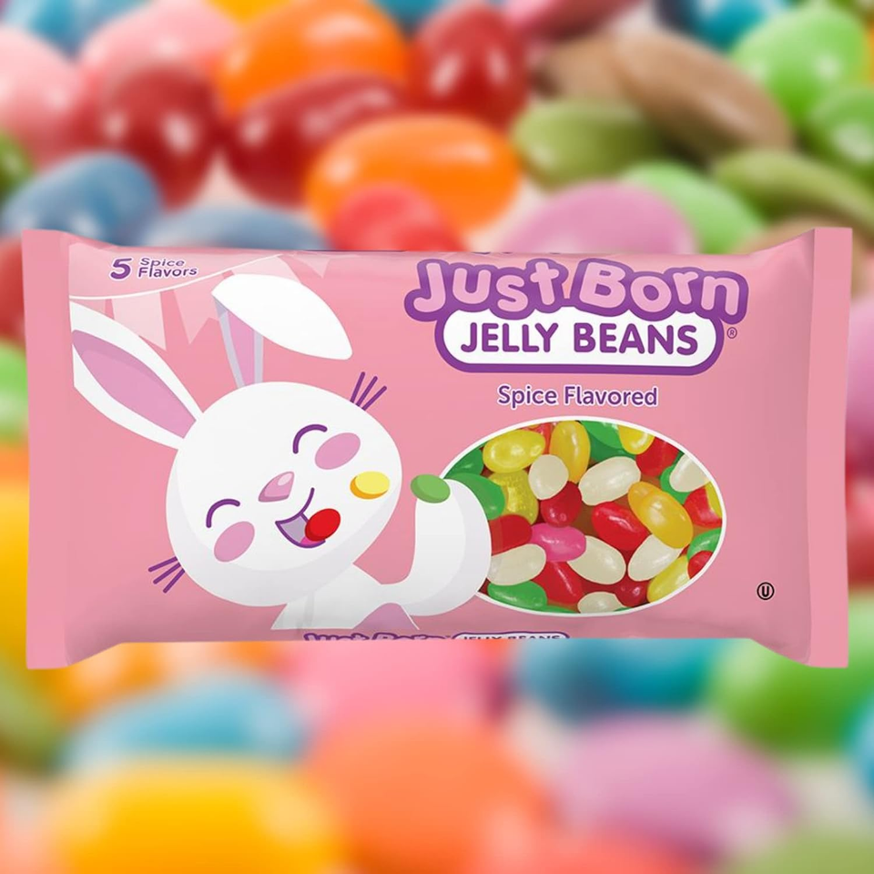 Pectin Jelly Beans Just Born Black Licorice, Original Fruit and Spiced