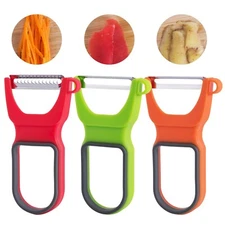 3 Stainless Steel Vegetable & Fruit Peeler Set – Sharp Swivel Blade for Potatoes