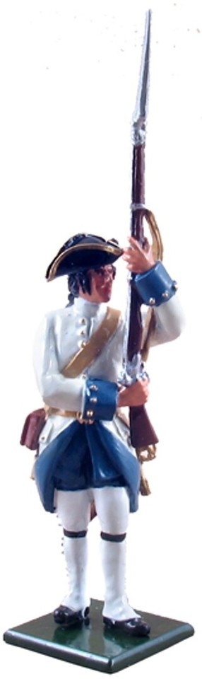 Britains 47044 French Marine Company Firing – 1:32 Scale Pewter Toy Soldier – 54mm – 1754-1760 Regiment