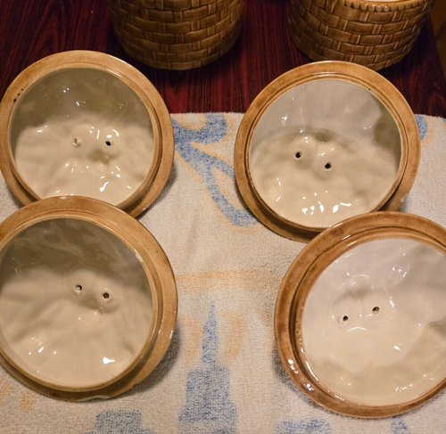 FALL THEME 4 ACORN COVERED VINTAGE 1970's CERAMIC KITCHEN CANISTERS. - 第 4/4 張圖片
