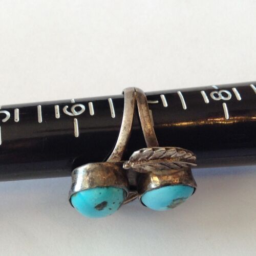 VINTAGE NAVAJO PAWN SILVER TURQUOISE RING SIZE 7 J8 - Picture 3 of 3