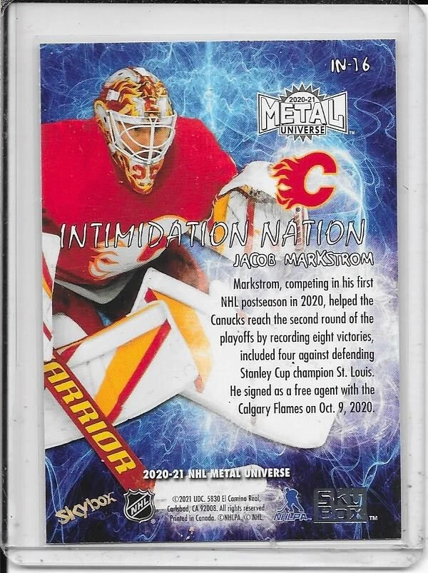 2020-21 Metal Universe Jacob Markstrom Intimidation Nation # IN-16 - Image 2 of 2