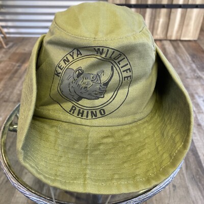 Kenya Wildlife Rhino Bush Safari Hat Outdoor Cap Cargo Snap Flap