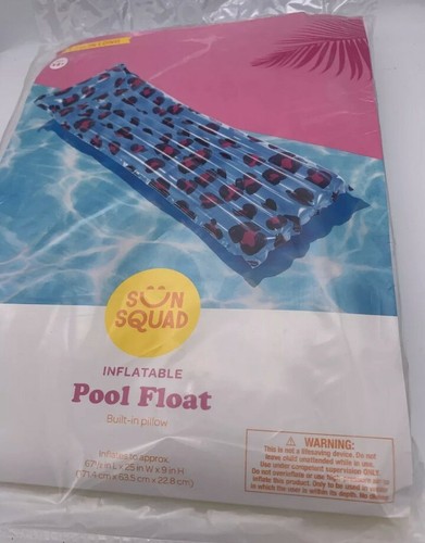 SUN SQUAD Blau Aufblasbare Pool Schwimmmatratze Integriertes Kissen Neu - Bild 1 von 3