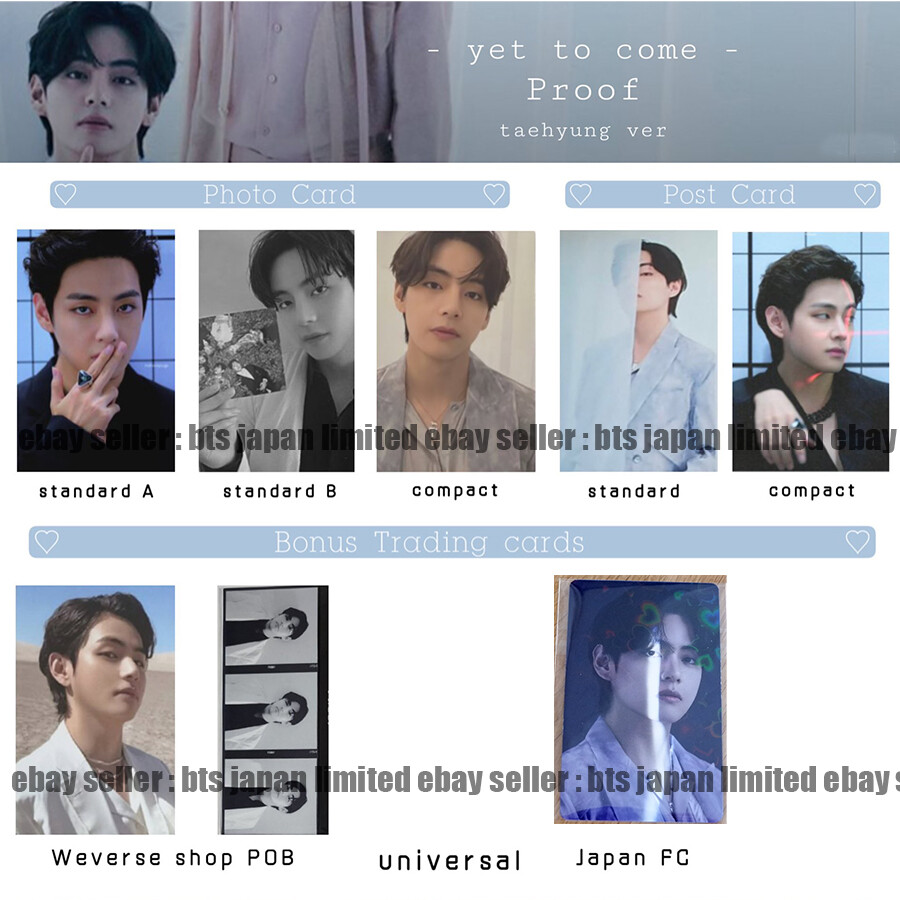 BTS Taehyung V PROOF Official Photocard Standard Compact Fan BTS Taehyung V PROOF Official Photocard Standard Compact Fan