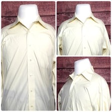 Brooks Brothers Slim Fit Non Iron Mens Shirt L/S Yellow Button Down Size 16/32