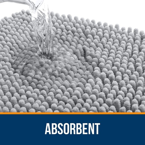 Bathroom Rugs 30x20, Extra Soft Absorbent Chenille Bath Rugs, Rubber Backing - Picture 2 of 6