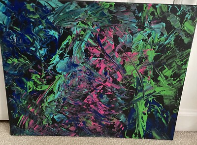 ORIGINAL DRIP PAINTING, ABSTRACT EXPRESSIONIST 16 X20. SignedO ??