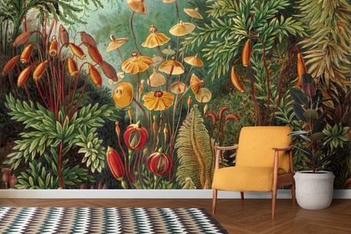 Tropical Exotic Jungle wall mural Vintage Self-adhesive or Regular art wallpaper - Picture 2 of 12