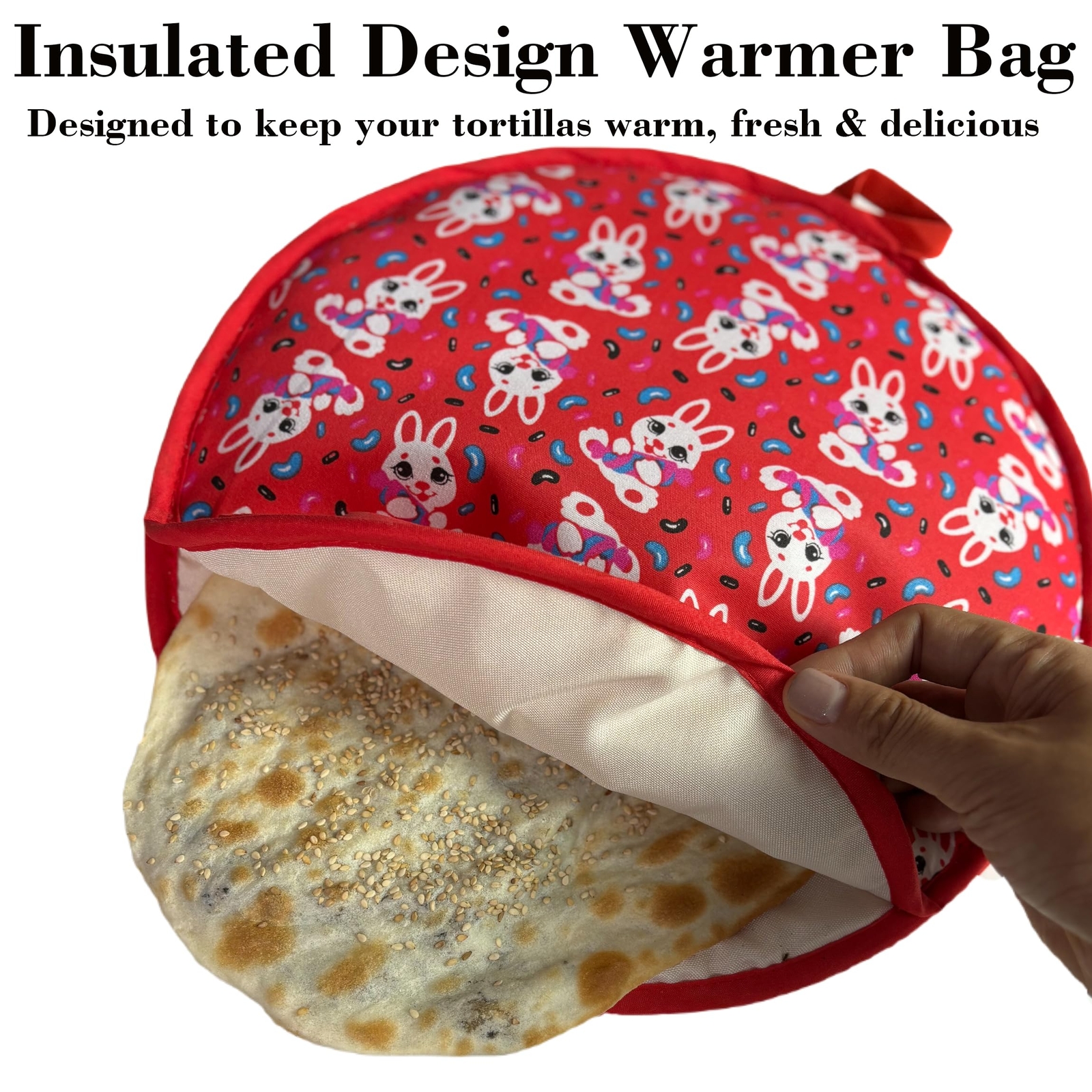12 Inch Tortilla Warmer Bag Insulated Cloth Pouch for Tortillas Tacos Naan & ...