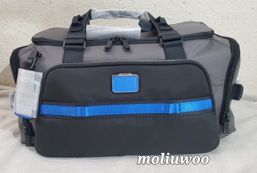 New $625 Tumi Alpha Bravo Mason Gray/Blue Ballistic Nylon Unisex Large Duffel