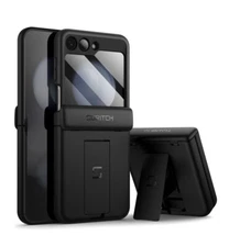 Suritch for Samsung Galaxy Z Flip 5 Case Heavy Duty Rugged Cover with Kickstand