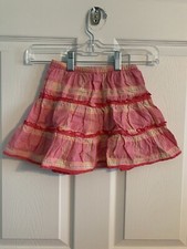 Oshkosh Girl  s Pink Tiered Gingham Skirt/Skort Size 6