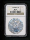 1992 US American Silver Eagle Dollar $1 NGC MS69 GEM UNCIRCULATED Choice White
