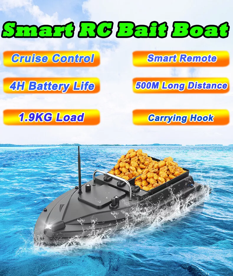 Smart GPS Fishing RC Boat: Auto Return, 500m Range,10000mAh - Bait Delivery  D16