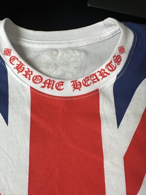 Chrome Hearts Neck Logo SS Tee ★Union Jack England Flag★ Chrome Hearts Limited Edition British Flag T-shirt M | eBay