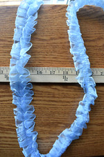 BLUE PLEATED ORGANZA TRIM 100 POLYESTER 4 YARDS X 1 3/4 INCHES WIDE