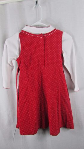 Rare Too girl's 6 red white Christmas candy cane 2-piece shirt jumper dress - Picture 2 of 3