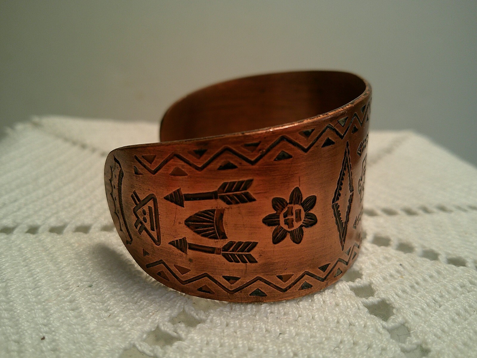 Solid Copper Wide Cuff Bracelet Vintage Native Am… - image 2