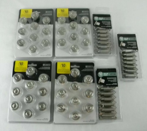 Liberty Satin Nickel 40 Ring runde Knöpfe & 30 selbstschließende Overlay Scharniere neu - Bild 10 von 12