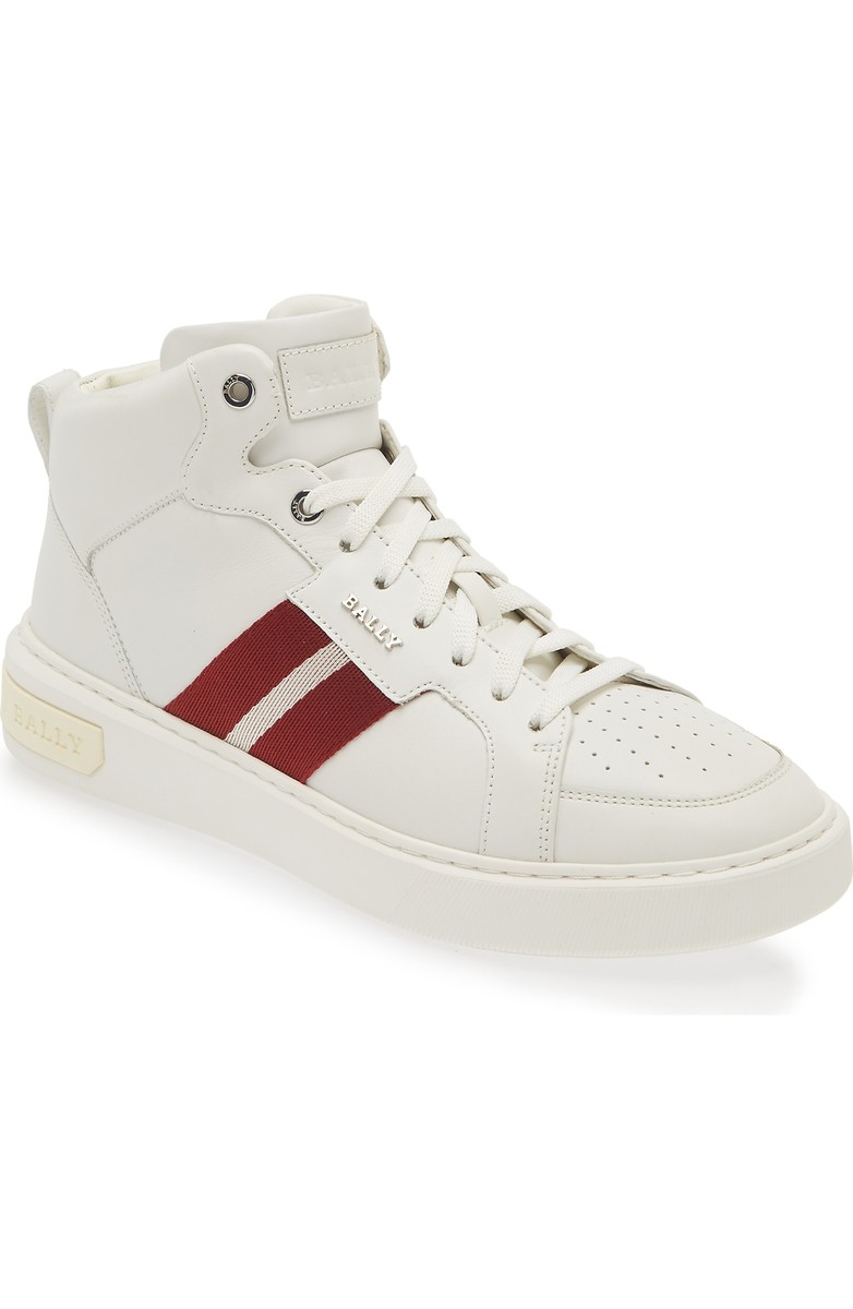 BALLY| (MJE073CO227-U546) BALLY Myles High-Top Leather Sneakers Trainers White US 11.5