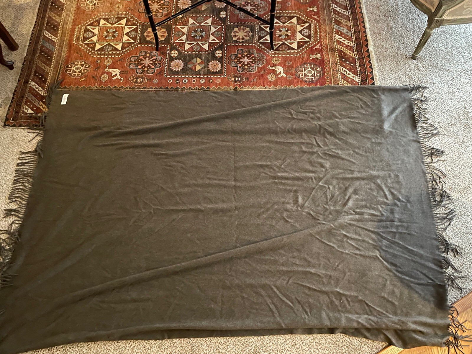 Restoration Hardware 100 Cashmere Wrap Throw Blanket 50” x 70” Brown