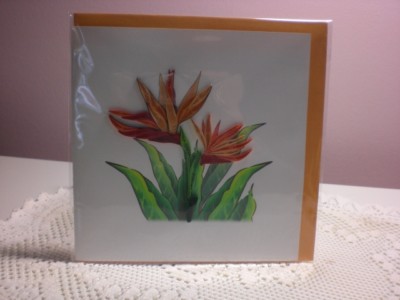 Quilling Cards LLC - 3D Bird of Paradise Note Card 