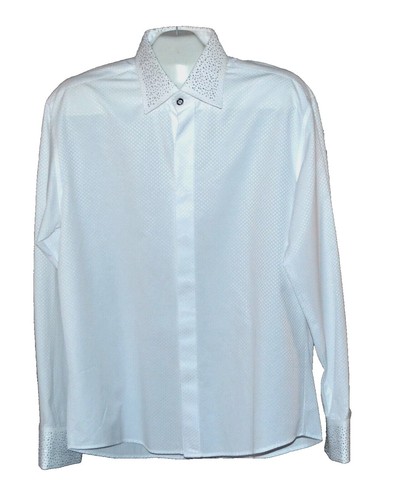 italo mondo men's dress shirt ITALO MONDO Men's Dress Shirt Size 17.5 36-37Long Sleeve Button Front White
