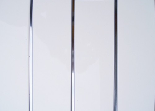Gloss White Chrome Strip Bathroom Cladding Ceiling Panels PVC Shower Wet Wall - Picture 7 of 11