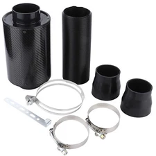 Universal Car 3" Carbon Fibre Cold Air Filter Intake Induction Pipe Hose Kit MOY