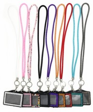 Crystal Beaded Mesh LANYARD with Bling Horizontal ID badge holder