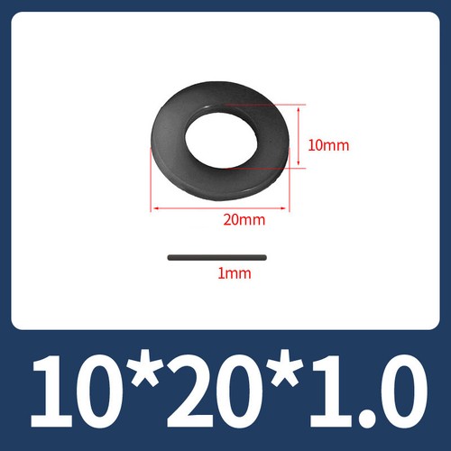 Black Nylon Flat Plain Washers Plastic Penny Washers Form A Repair Gasket - Imagen 43 de 62