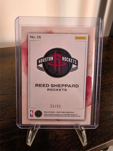 REED SHEPPARD - 2024-25 - Panini Court Kings Water Color #15 ROOKIE PINK 33/99 - Bild 2 von 2