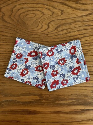 Drink Coasters Blue Floral Fabric Set 2 Handmade