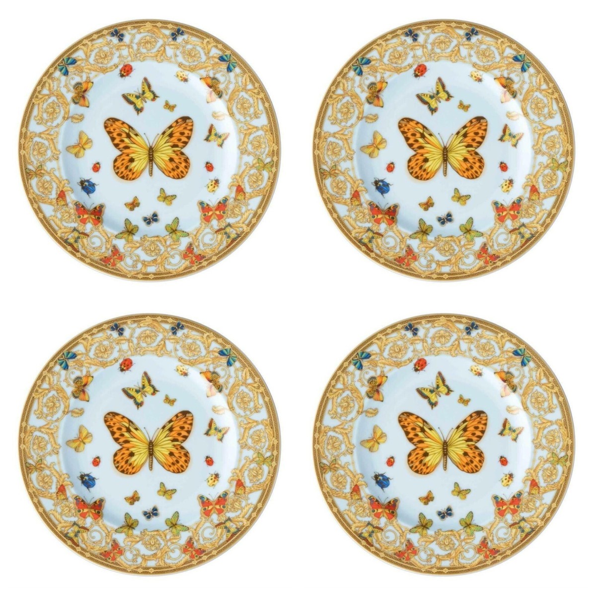 Versace Butterfly Garden Bread Butter Plate Set of