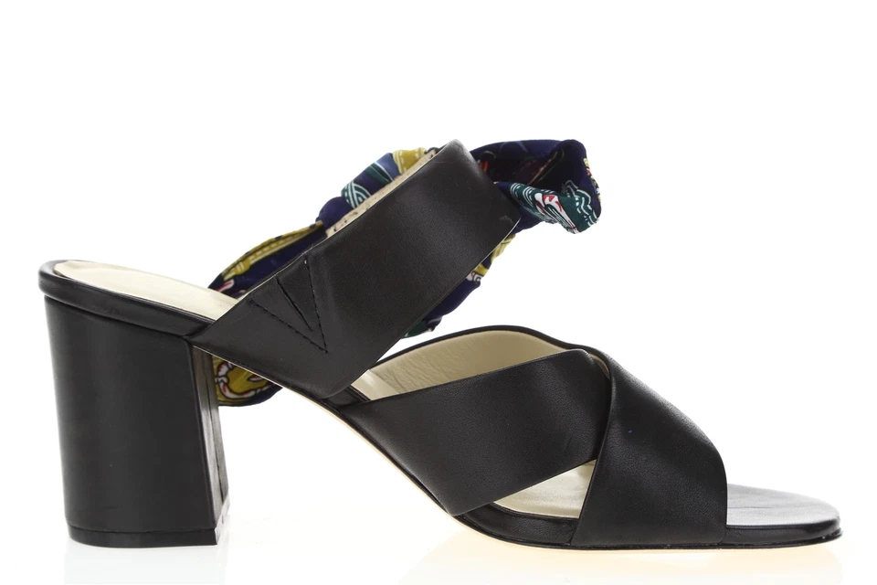 女式 Bettye Muller 160261 黑色皮革拖鞋凉鞋,尺寸 9 M — 第 3/4 张图片