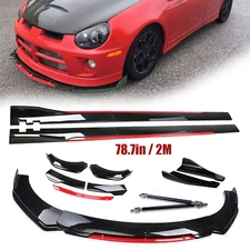 Front Bumper Lip Splitter Glossy Black Red For Dodge Neon SRT-4 SXT RT Body Kit